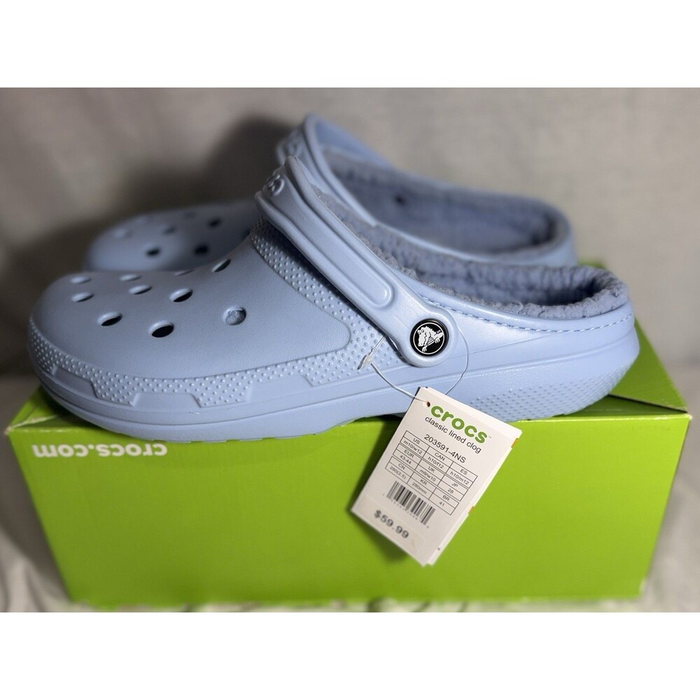 NEW NWT Crocs Classic Lined Clog Unisex Size 12 Women- 10 Men Blue Shoes Slip on